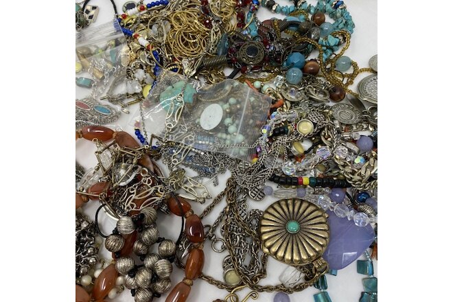 Mixed Jewelry Lot 3.2lbs Necklaces Pendants  Fashion Wear Sell Craft