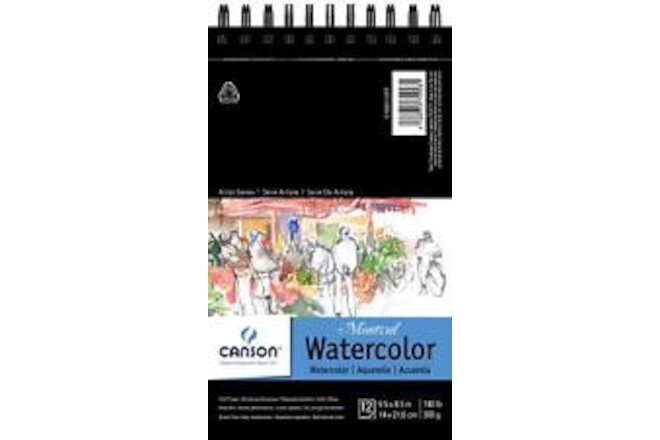 Canson Artist Series Montval Watercolor Paper, Wirebound Pad, 5.5x8.5 inches,...