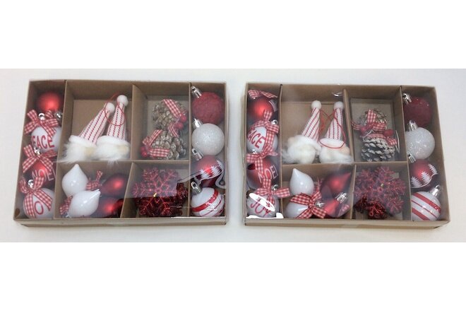 Holiday Time Mini Ornaments 48 Ct Red White Free Shipping