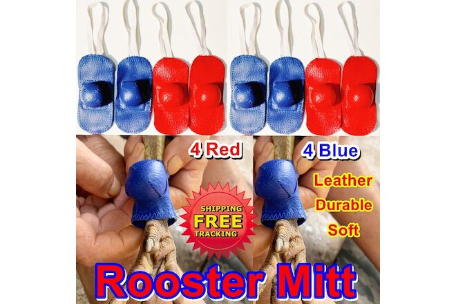 Rooster Cocks Chicken Mitt Para Gallos Hen Fighting Protection 4 Pairs red 2 Blu