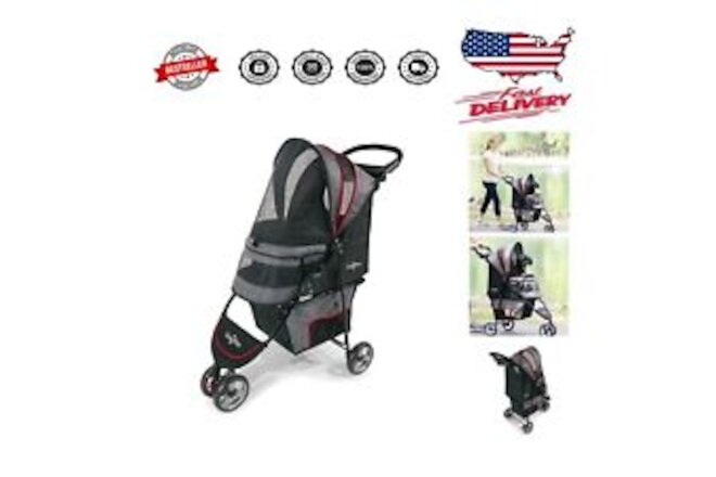 Regal Plus Dog Stroller - Lightweight and Affordable Gray Shadow Pet Carrier