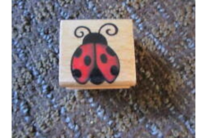NEW Ladybug Stamp Stampcraft 1.5" Crafting Decor Craft CUTE! Wood Mounted Rubber