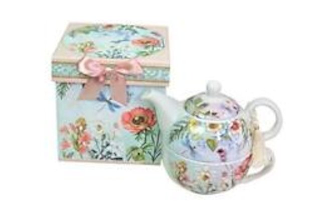 Bone China Tea for One Set in Floral Design, in attractive Reusable Multicolor