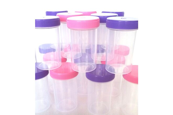 10 Pill Bottle Jars Pink Purple Party Favor Candy Container #3814 DecoJars USA