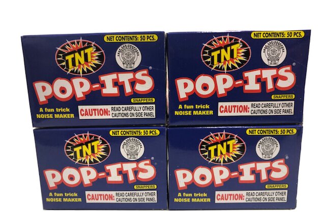Lot of 4 Boxes Of 50 TNT Pop-Its Noise Makers Snappers Party Favors  200ct