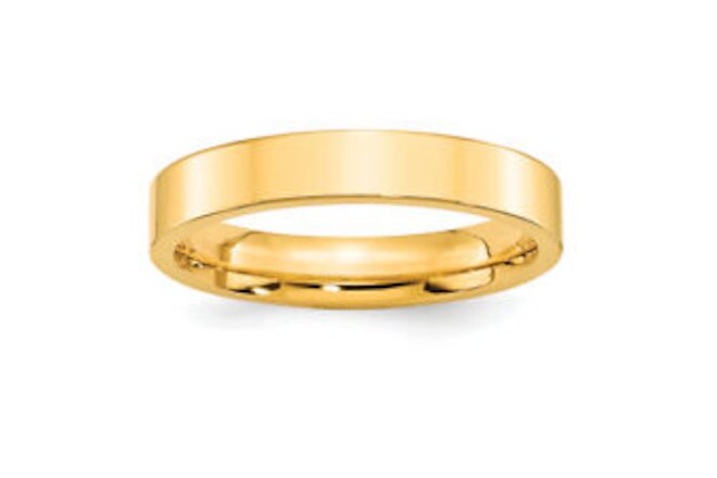 10k Gold 4mm Standard Weight Flat Comfort Fit Wedding Band Size 7.5 1FLC040