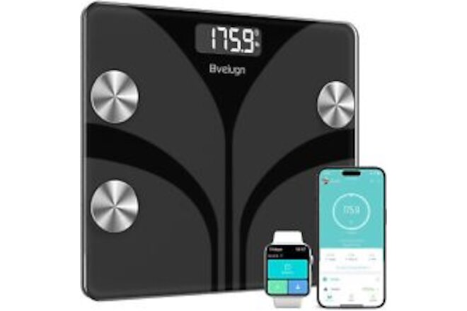 Scale for Body Weight, Bveiugn Digital Bathroom Smart Scale LED Display, 13 B...