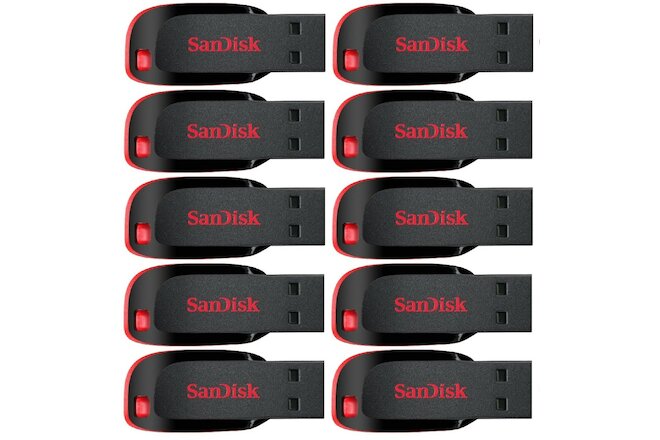 10 Pack SanDisk 32GB Cruzer Blade Flash Drive Thumb USB Stick SDCZ50-032G-B35