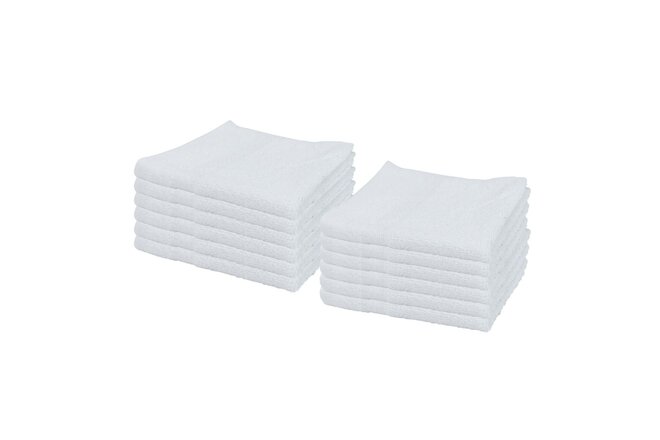 12 Pack of Admiral Washcloths - White - 13x13 - Bulk Bathroom Cotton Towels