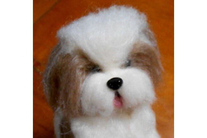 Shih Tzu Wool Felted Dog Handcrafted Original by Karen 6"x5"x2" SWEET!