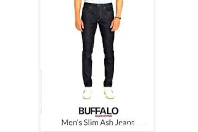 New Buffalo David Bitton Slim Ash Jeans Dark Wash Blue 31x30