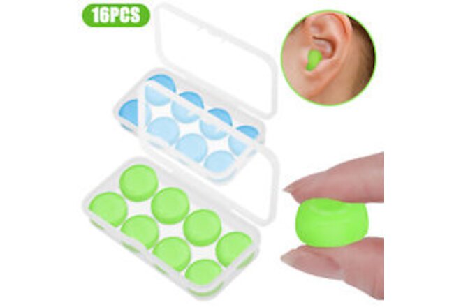 Silicone Ear Plugs Reusable Moldable Noise Cancelling Earplugs for Sleeping 16X