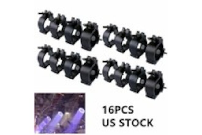 16PCS Stage Par Light Clamps Hook O Clamp 2'' Aluminum Truss Load 220lbs Black