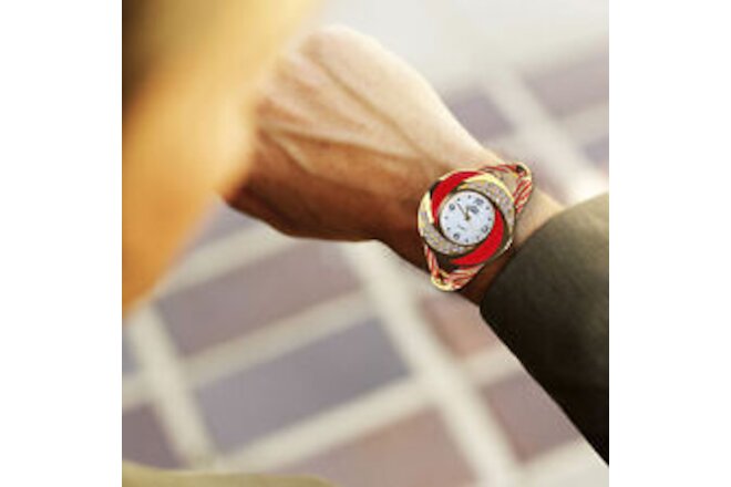 Bangle Watch Quartz Movement Waterproof Analog Quartz Bracelet Watch Round
