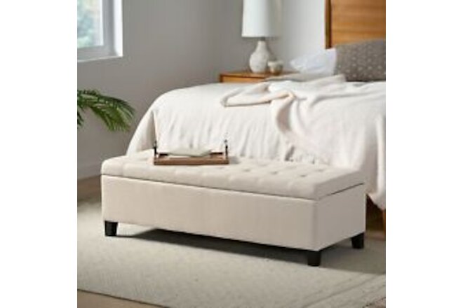 Mission Tufted Fabric Storage Ottoman Bench by Christopher