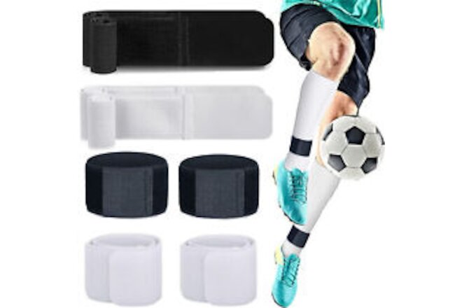 1Pair Soccer Shin Guard Straps Anti Slip Ankle Protection for Soccer