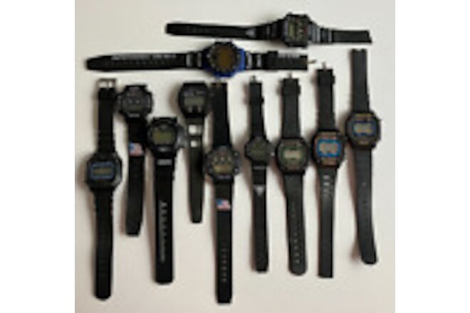 Digital Watches 11 Untested Non-Running for Parts Repair
