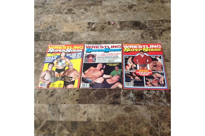 WRESTLING SUPERSTARS vintage ( 1980s ) lot MAGAZINES pro wrestling WWF NWA AWA
