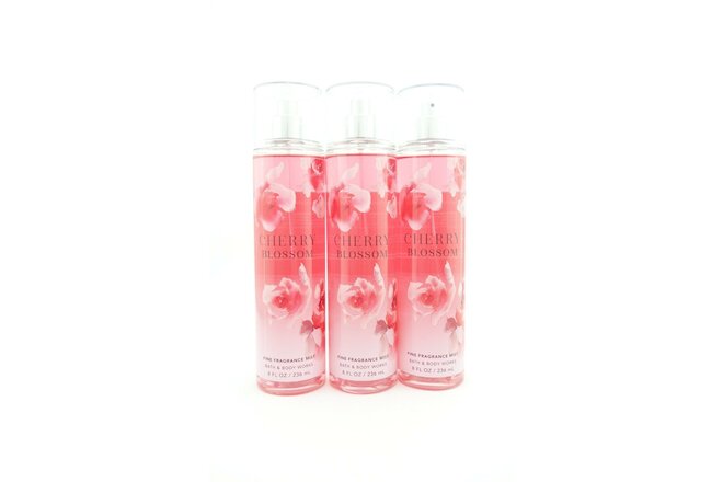Bath Body Works 3 Cherry Blossom Fine Fragrance Mist Body Spray 8oz Full Size