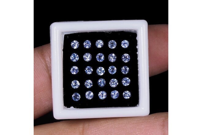 VVS 25 Pcs Natural Tanzanite 2.5mm Round Cut Top Quality Lusturous Gemstones Lot