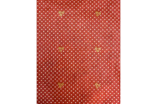Vtg Jay Yang Design 54" Orange Polka Dot Fabric 14.5 yds Scotch Guard Woodco