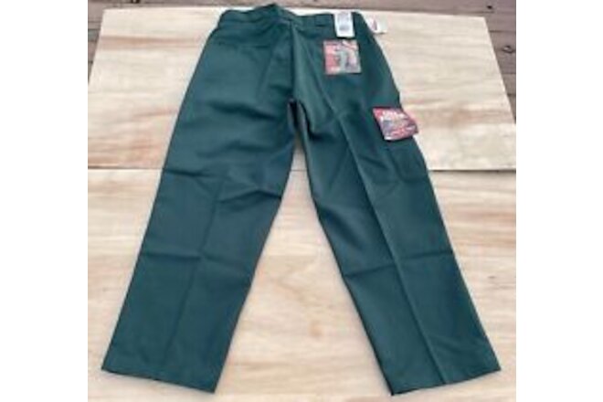 Dickies Classic Double Knee Work Pants Pockets Zip Up Men's Green Waist Size 40"