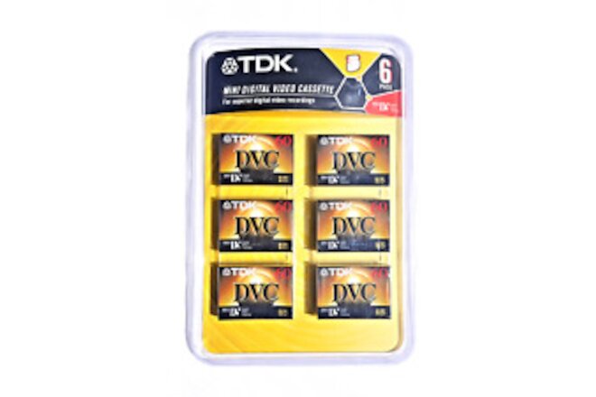 TDK Mini DVC Digital Video Cassette 60 Minute 6 Pack, New & Sealed