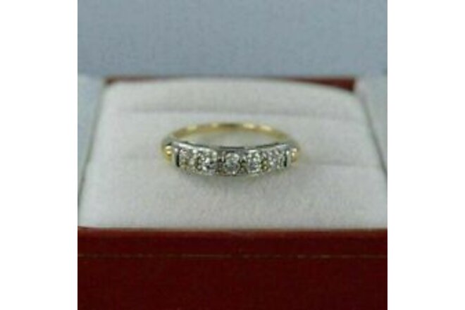 1.50Ct Round Cut Lab Created Diamond Wedding Band Ring 14K Two Tone Gold Plated