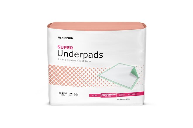 100 McKesson Moderate Absorbency Adult Bed Pad Disposable Incontinence
