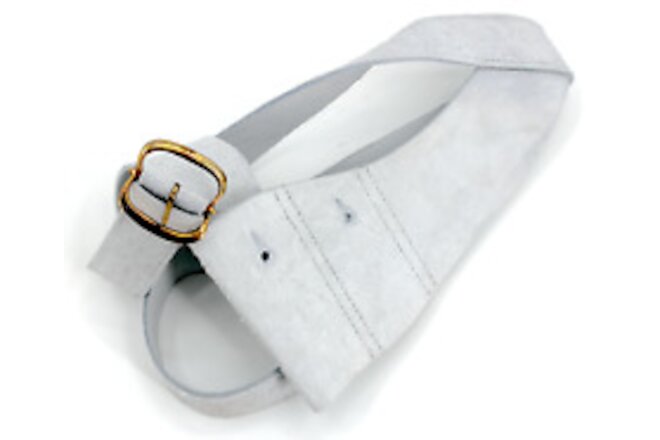 White Buff Leather Double Frog Waist Belt - French & Indian War French Marine