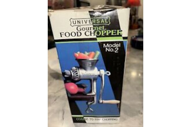 Vintage Universal Model  No 2 Food Chopper NEW In Box ALL PARTS!! Box Shows Wear