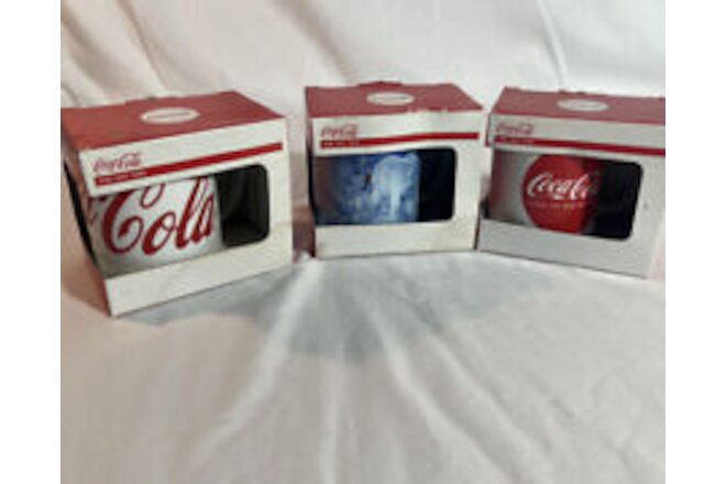 Lot Of 3 Coca-Cola Mugs Polar Bear￼