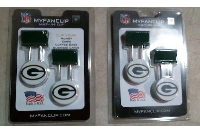 NFL Licensed Green Bay Packers My Fan Clip Lot Of 2 FREE SHIPPING