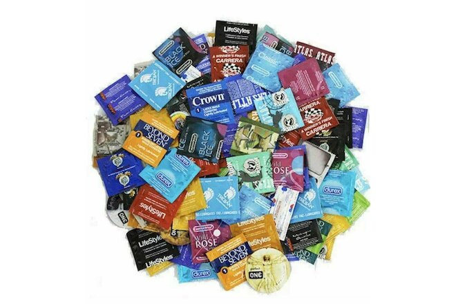 100 Condoms Sampler Pack Lifestyles, Crown, One, Trustex & More Condoms!