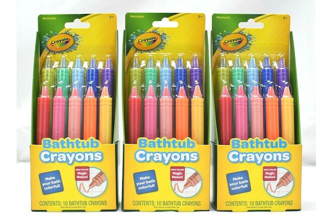 Crayola Bathtub Crayons, Ten Assorted Colors, Pack of Three