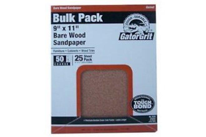Garnet Sandpaper, Coarse 50-Grit, 9 x 11-In., 25-Ct. -4230