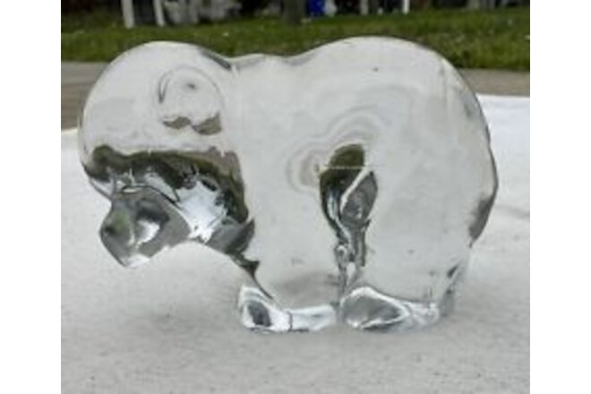 Vintage New Martinsville Glass Crystal Bear Figure