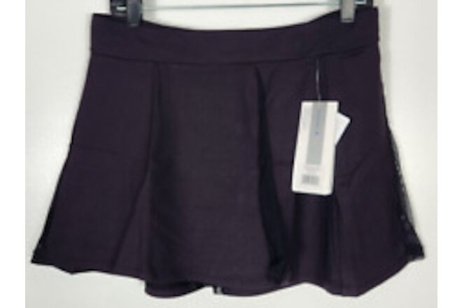Danskin NYCB Women's Size Large (12/14) Rich Black Mesh Gore Skirt