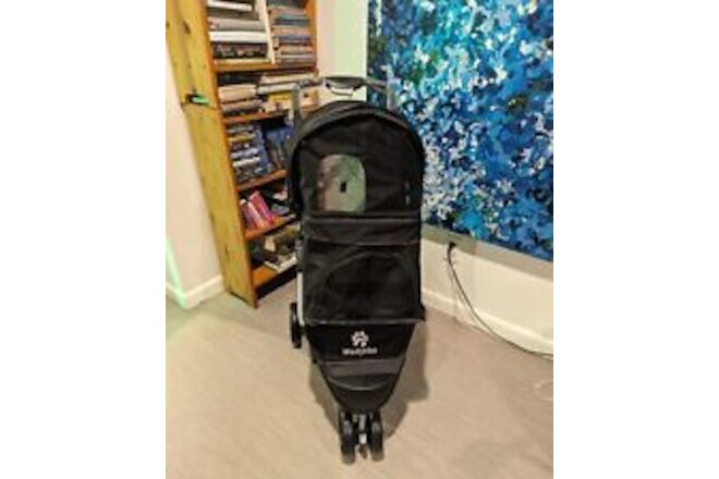 Wedyvko Pet Dog Stroller, 3 Wheels Foldable Dogs and Cat Strollers - Black