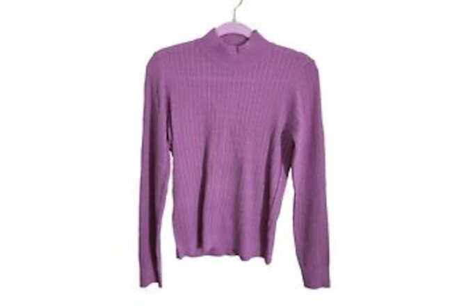 Catherine Malandrino NWT Pink Open Knit Lightweight Turtleneck Sweater Size M