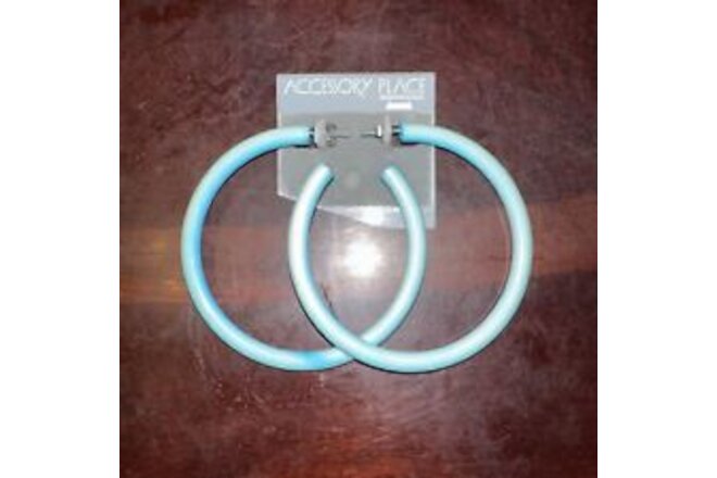 Vintage New Old Stock Blue 3 Inch Hoops