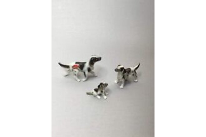 Vintage Miniature Dog Family Setter Breed Set of 3 Bone China Japan New