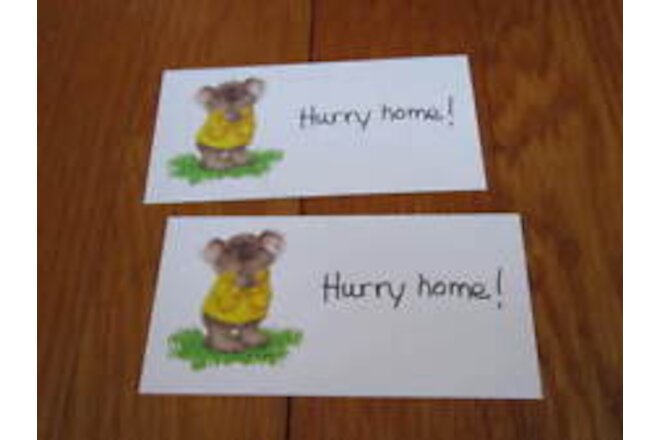 Suzys Zoo Koala Tag Note Reminder HURRY HOME Message for kids or family Spafford