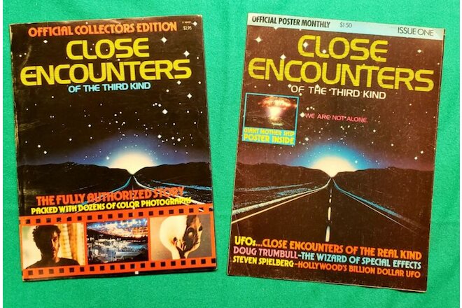 Vintage Lot of 2 Close Encounters of the Third Kind Official Poster & Magazine