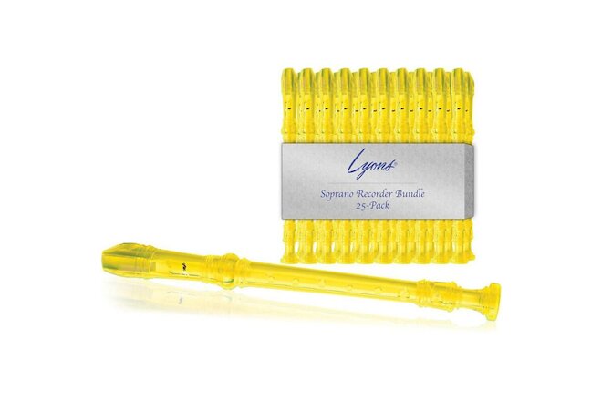 Lyons Soprano Recorder Value Bundle 25-Pack Transparent Yellow