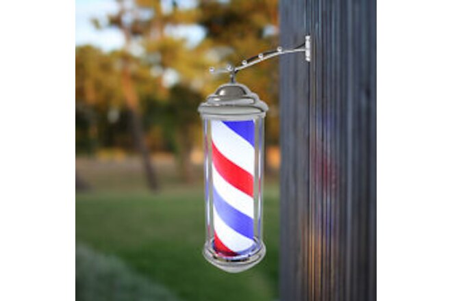 Outdoor/Indoor Barber Shop Pole Light Rotating LED Stripes Hair Salon Open Sign