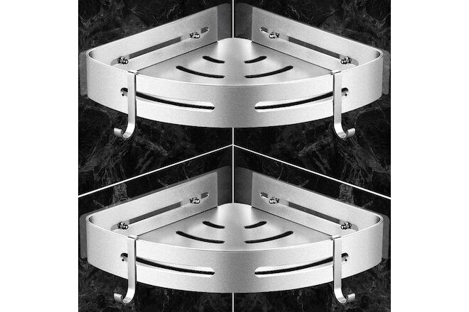 2pc Large Shelf Caddy Shower Corner Bath Storage Rack Bathroom Organizer Holder