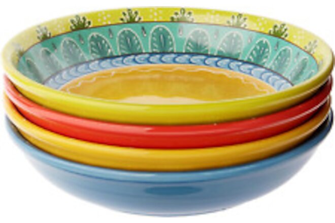 Valencia Soup/Pasta Bowl (Set of 4), 9.25", Multicolor