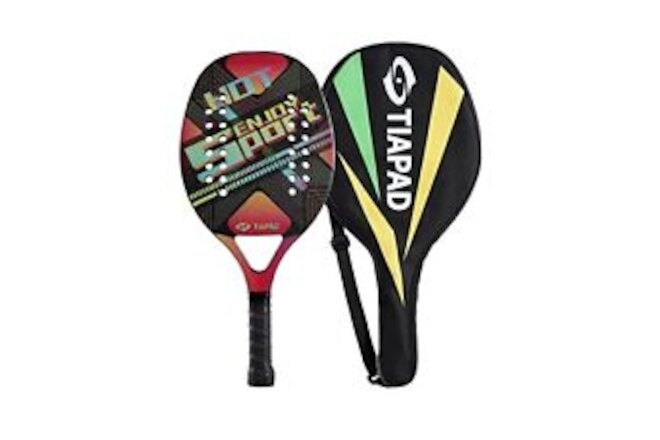 Beach Tennis Racket, Carbon Fiber Sand Grit Surface,EVA Memory Foam Core,Ligh...