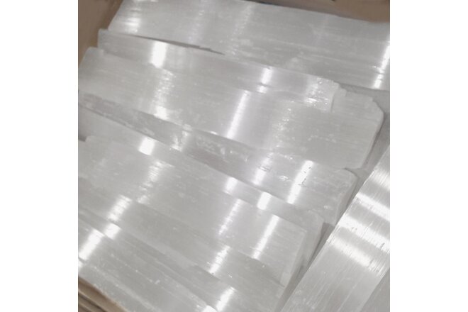 Natural Selenite Logs Rough Crystal Wands " XL Bars - 10 Lbs BULK wholesale LOT